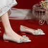 Blume Perle Damen High Heels Schuhe Kristall Luxus Sandalen Elegant 2025 Trend Neue Sommer Spitzschuhe Frau Pumps Zapatos