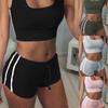 Elegant And Chic Fashion Sexy Women Sports Sets Sleeveless Round Collar Tops And Shorts