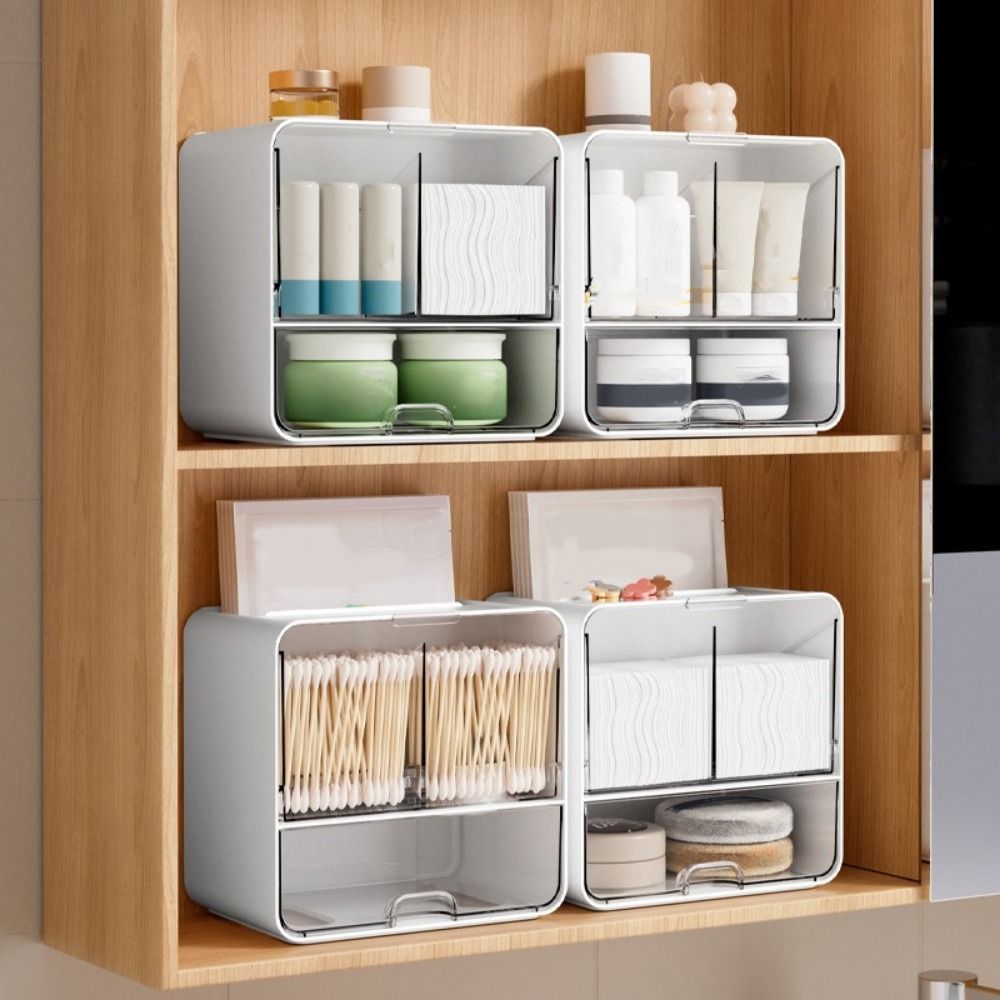 Wall-Mounted Cosmetic Storage Box Large Capacity Jewelry Case Mirror Cabinet Storage Box  Bathroom