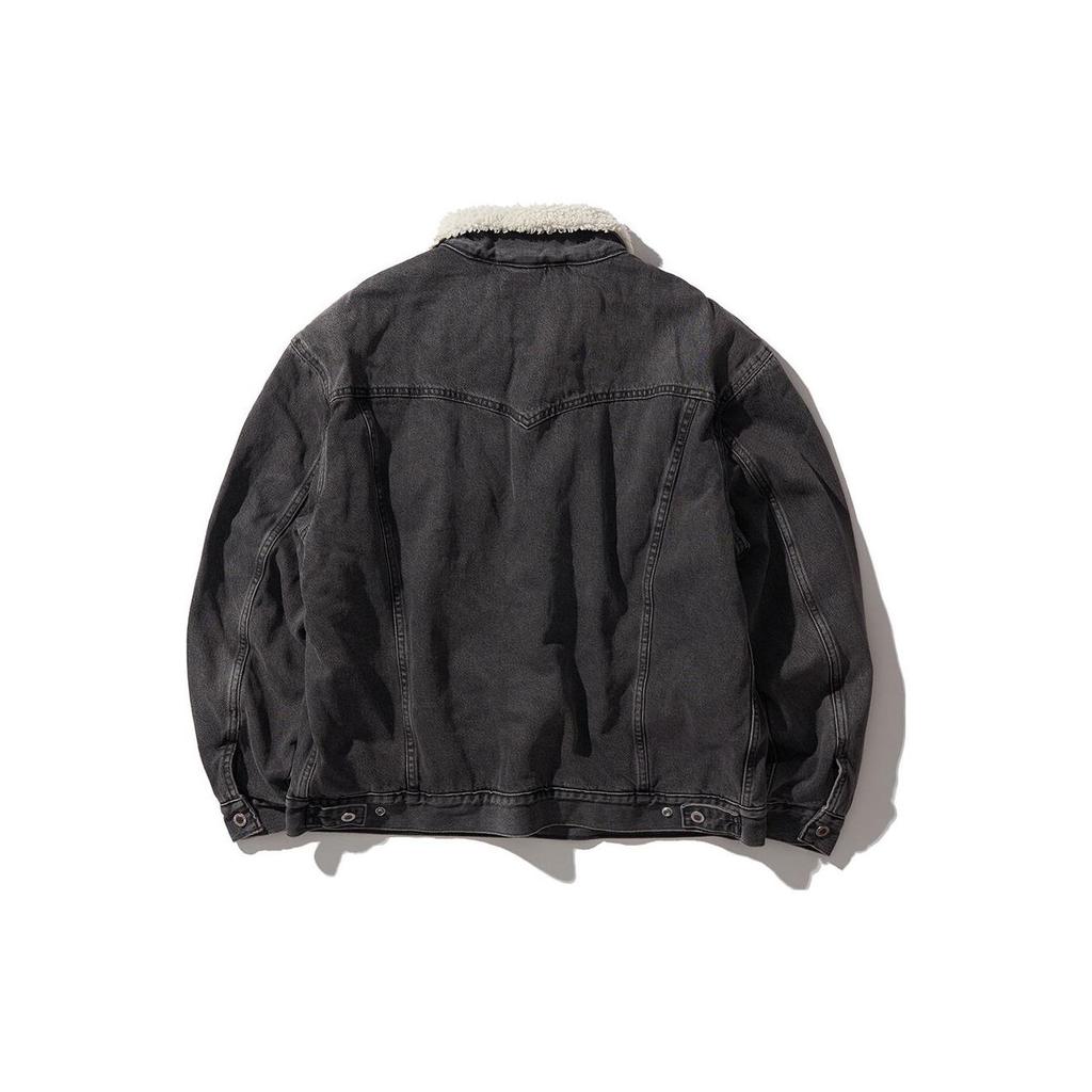 Levis FW22 Solid Color Collared Casual Denim Jacket Men Jackets Dark-Gray A3180-0001