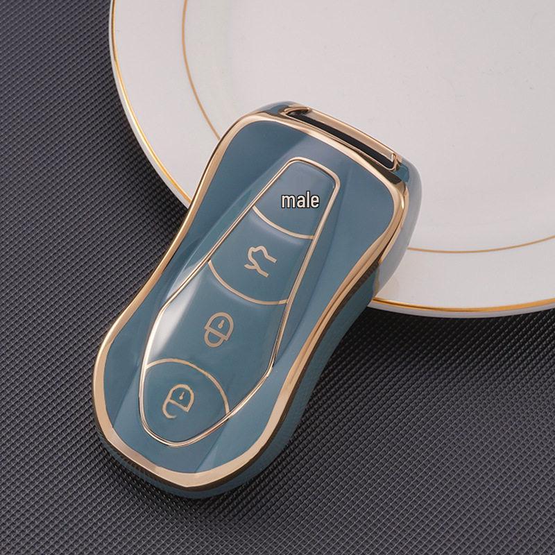 Fashionable Gold-Edged TPU Key Case for 2021 Geely Boyue Pro/Xingyue/Xingyue S