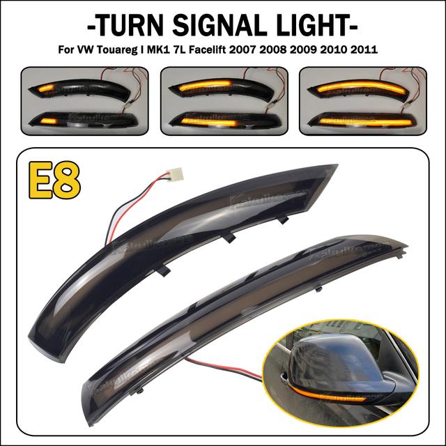 2Pcs Dynamic Steering Signal Led Light Rear View Mirror Indicating Flash For VW Volkswagen Touareg I MK1 7L Facelift 2007-2011