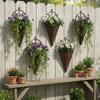 2Pcs Creative Simulation Fan Hanging Vase, Triangle Wall Art Flower Basket, Indoor Wall Hanging Flower Pot Holder Decor