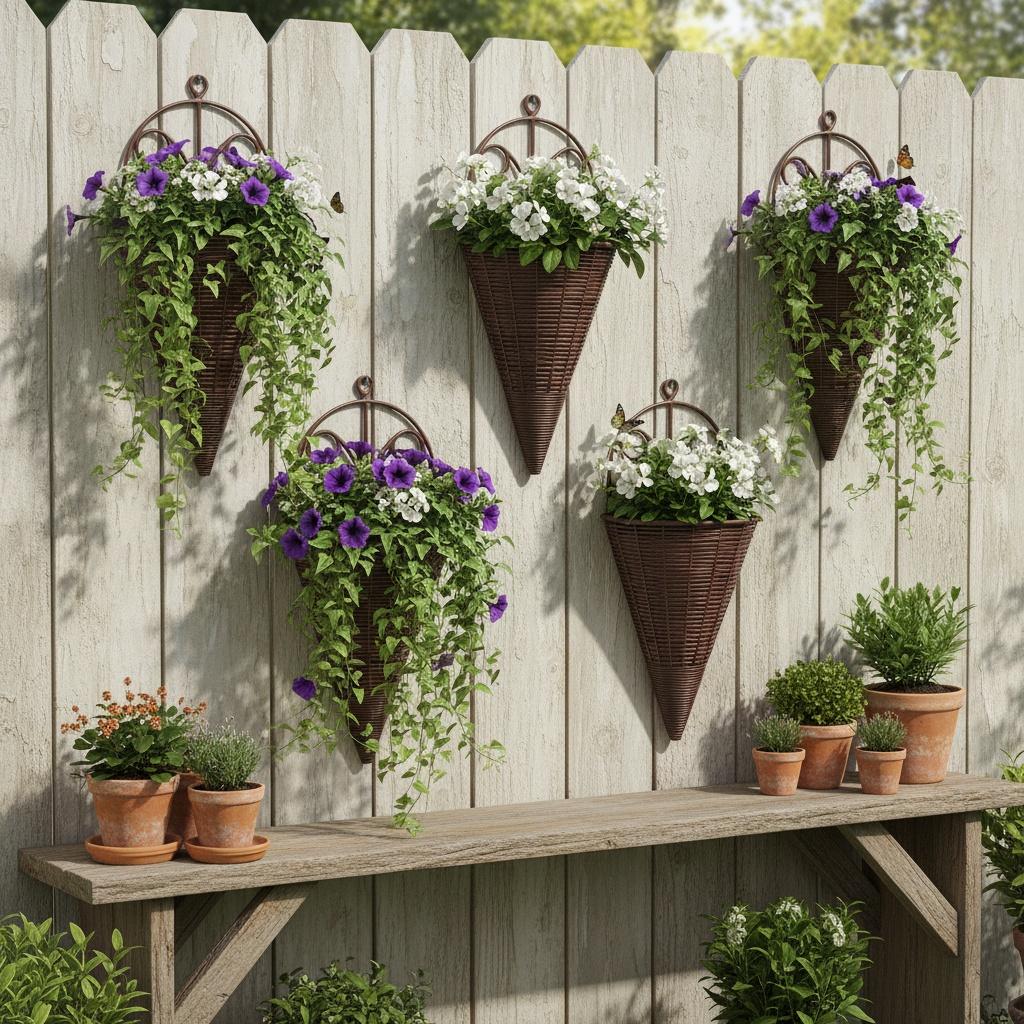 2Pcs Creative Simulation Fan Hanging Vase, Triangle Wall Art Flower Basket, Indoor Wall Hanging Flower Pot Holder Decor