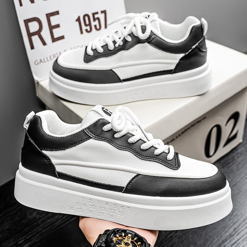 

Color matching summer 2025 new board shoes men s thick sole heightening breathable comfortable mesh shoes soft sole summer white shoes 44