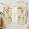 2pcs,2D Plane Printing Pattern Curtains Vintage Roses(2) 100% Polyester (without Rod) Holiday Use for Bedroom, Living Room,