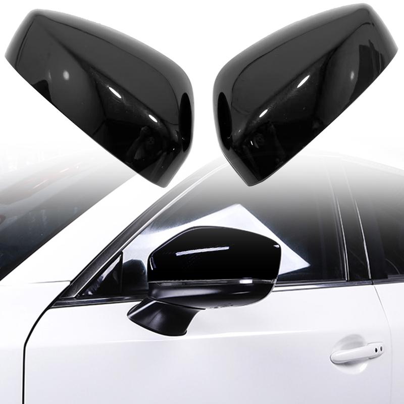 For Mazda CX-5 CX5 2017-2024 ABS Glossy Black Rearview Side Door Mirror Cover Trim 2pcs