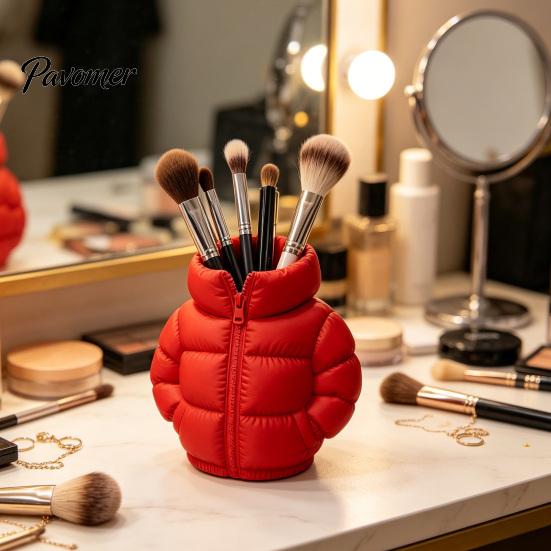 Mini Down Jacket Pen Holder Rainbow Coat Holder, 3D Printed Puffer Desk Organizer, Creative Storage for Stationery And Brushes Gel