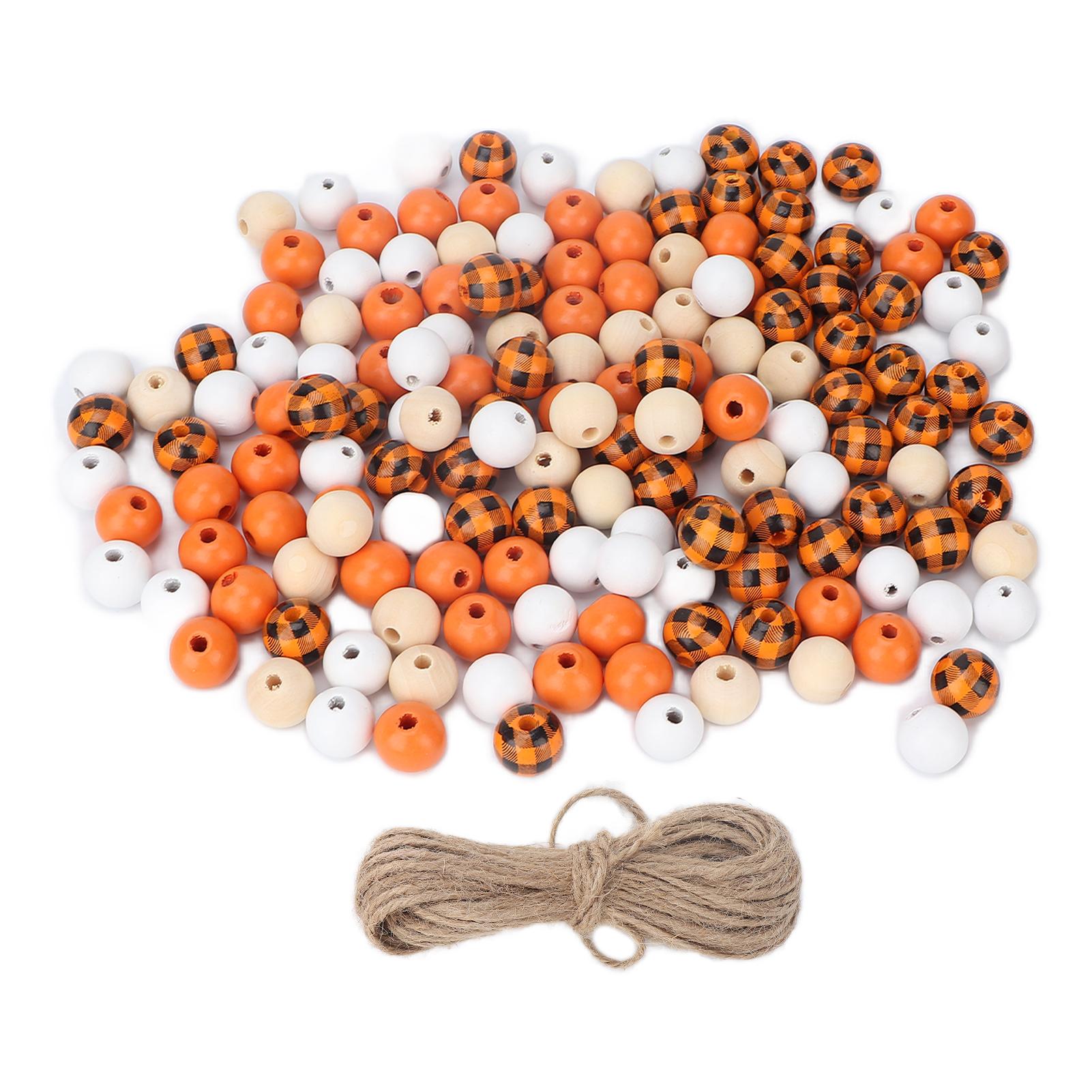 

200 шт. Деревянные бусины Круглые Деревянные Фермерские Декоративные Разделительные Бусины для DIY Гирлянды Поделок Ювелирных Изделий оранжевый