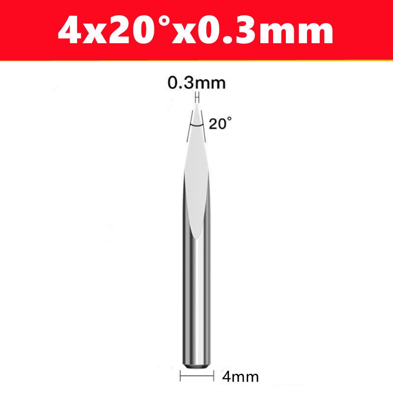 CNC Router Bit 3 Edge Pyramid Engraving Bits 4mm/6mm Shank Carbide End Mill 20,30,40,45,60,90 Degrees CNC Router Milling Tool