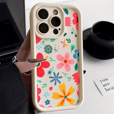 Bunte Blumen Handyhülle für iPhone 13 Hüllen iPhone 15 14 12 11 Pro Max XR XS X 7 8 14 15 Plus SE Stoßfeste Silikonhülle