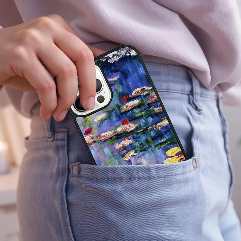 Monet Garden Lotus Phone Case For iPhone 17 Air 15 16e 14 13 Pro Max Coque 12 11 Pro Max PLUS cover