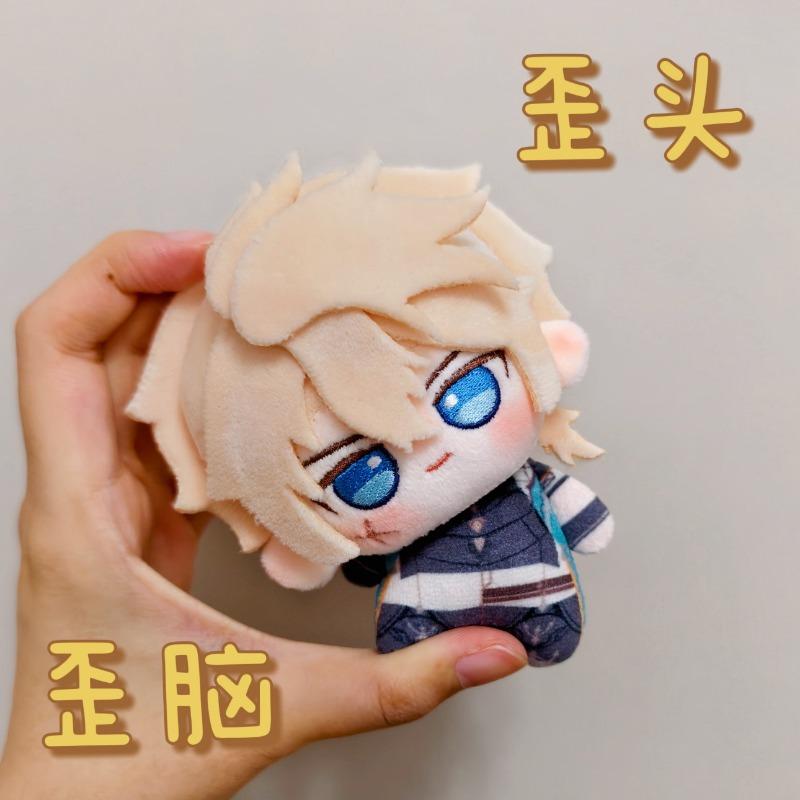 New Cute Genshin Impact Varka 10cm Mini Cotton Plush Doll Mondstadt Knight Captain Anime Game Backpack Pendant Collectible Soft Gift for Genshin Fans
