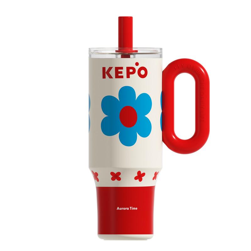 KEPO 1200ML Ceramic-Lined Insulated Tumbler with Straw