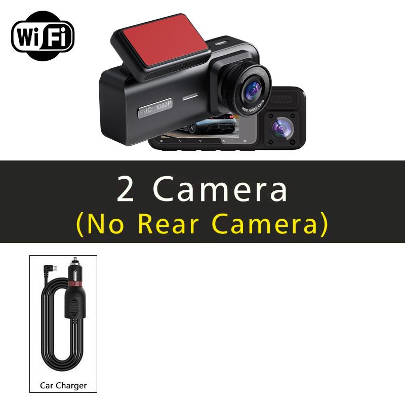 

WIFI 3 Cameras Car Dash Cam FHD 1920*1080P Video Recorder 3 Channel Front Rear View Cabin Super Night Vision Black Box Mini DVR None