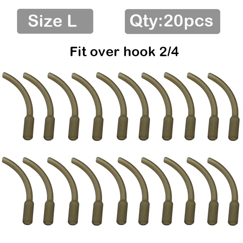 

20x Карповый рыболовный крючок Длинный выравниватель Противозапутывающая втулка Волосяные оснастки Конечная оснастка 2,5 см Размер L/S Рыболовные снасти Аксессуары