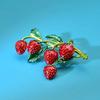 Creative Alloy Brooch Strawberry Design Decorative Accessory Pin for Clothing Bags Hats and More Fashion Jewelry Gift