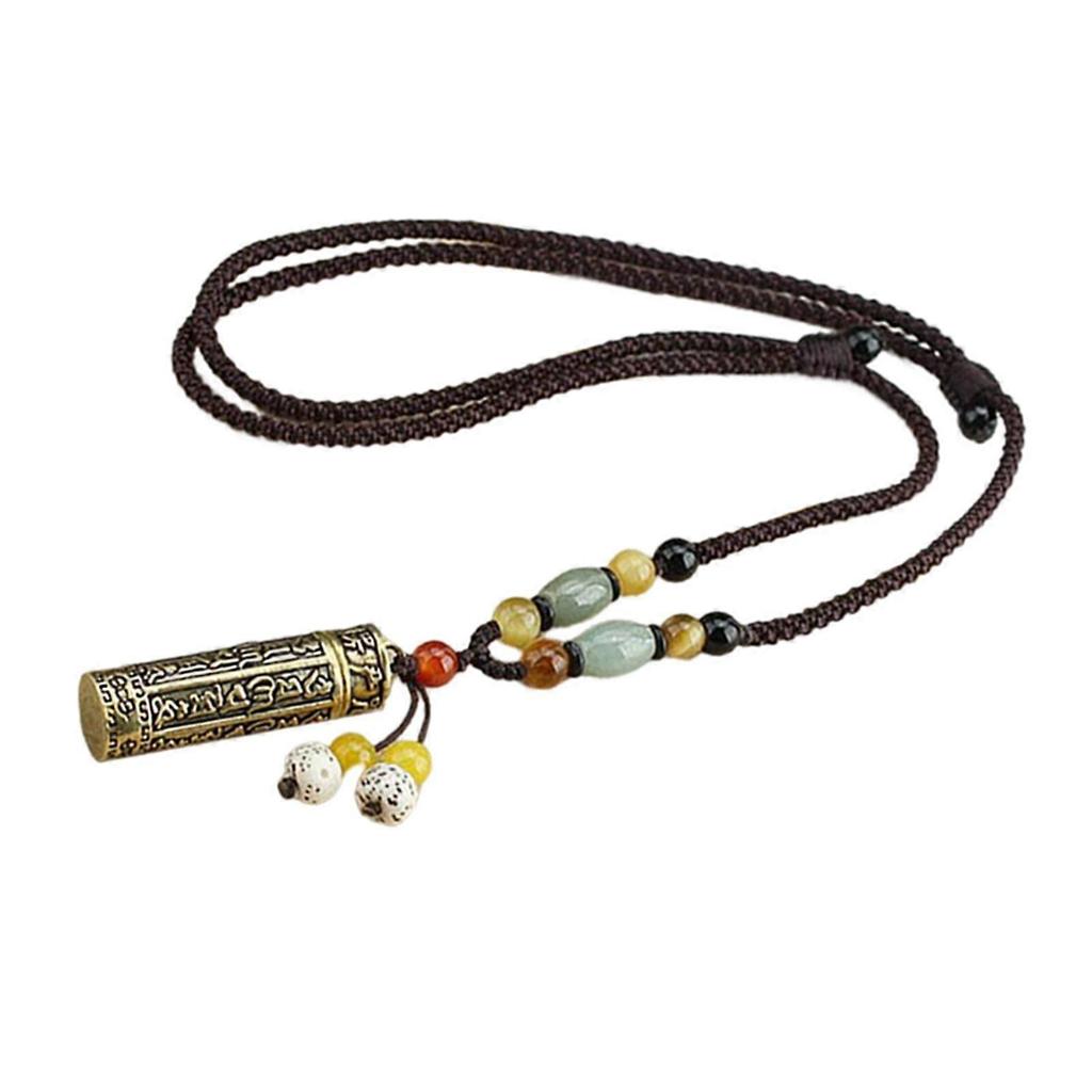 Tibetan Gawu Box Pendant Necklace Decoration Keepsake Religious Jewelry Tassel