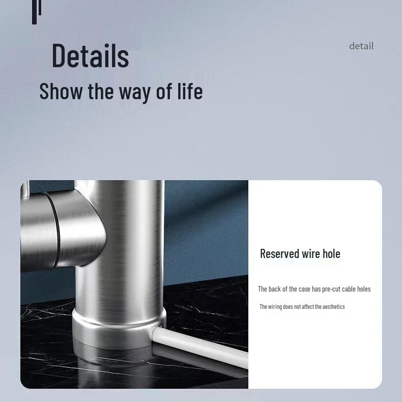 Stainless Steel Instant Electric Water Faucet with Digital Display for Fast Heating - Dual Hot & Cold Use.