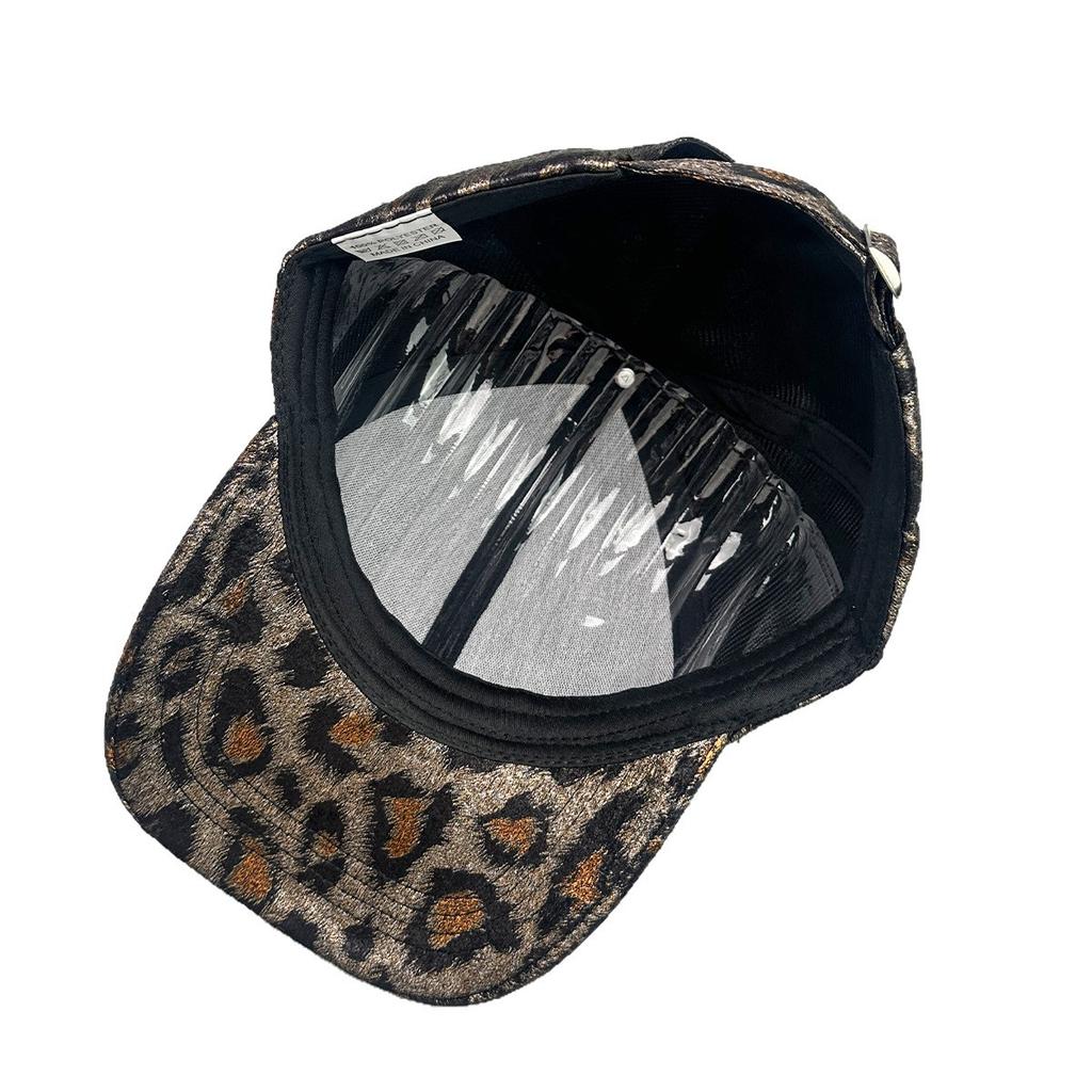 Retro Personalized Leopard Print Baseball Cap Men'S And Women'S Hard Top Sunshade Print Street Cross-Border Cap