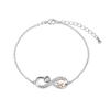 Fashion Minimalist Women Number 8 Bracelet Creative Heart Zircon Inlaid Gold Tone Jewelry Elegant Gift