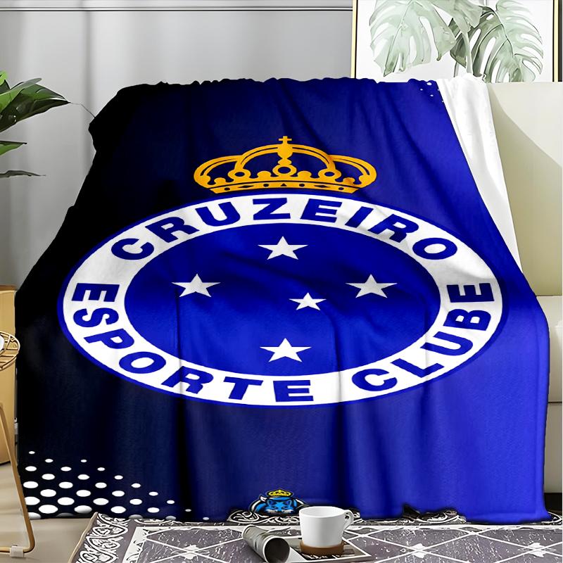 1pz Coperta Morbida in Flanella Stampata Cruzeiro Esporte Clube per Camera da Letto Adulti Soggiorno Divano Campeggio Viaggio Regali per Fan Regali di Natale