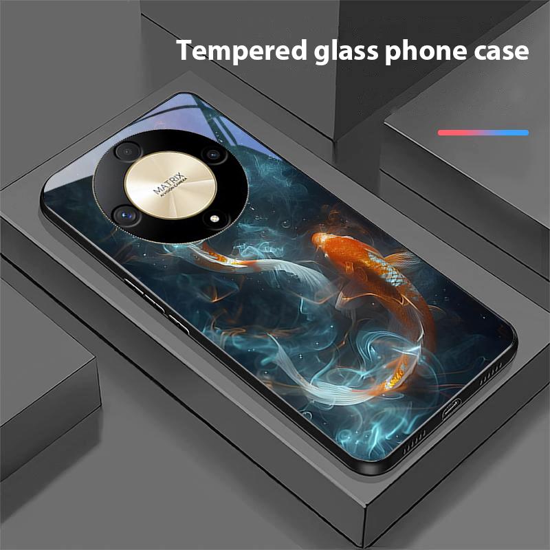 Funda de Cristal Templado para Teléfono Chino Wind Fish Para Honor Magic 6 50 70 90 Lite X7b 200 Pro Nova 10 Nova 5T X6 P30 Pura 70 Ultra