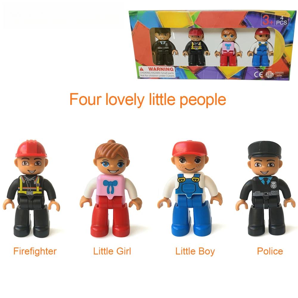Magnetic Lego Figures 4 PCS/Kit Toy People Magnetic Blocks Accessories Compatible with Magnetic Tiles Educational Toys