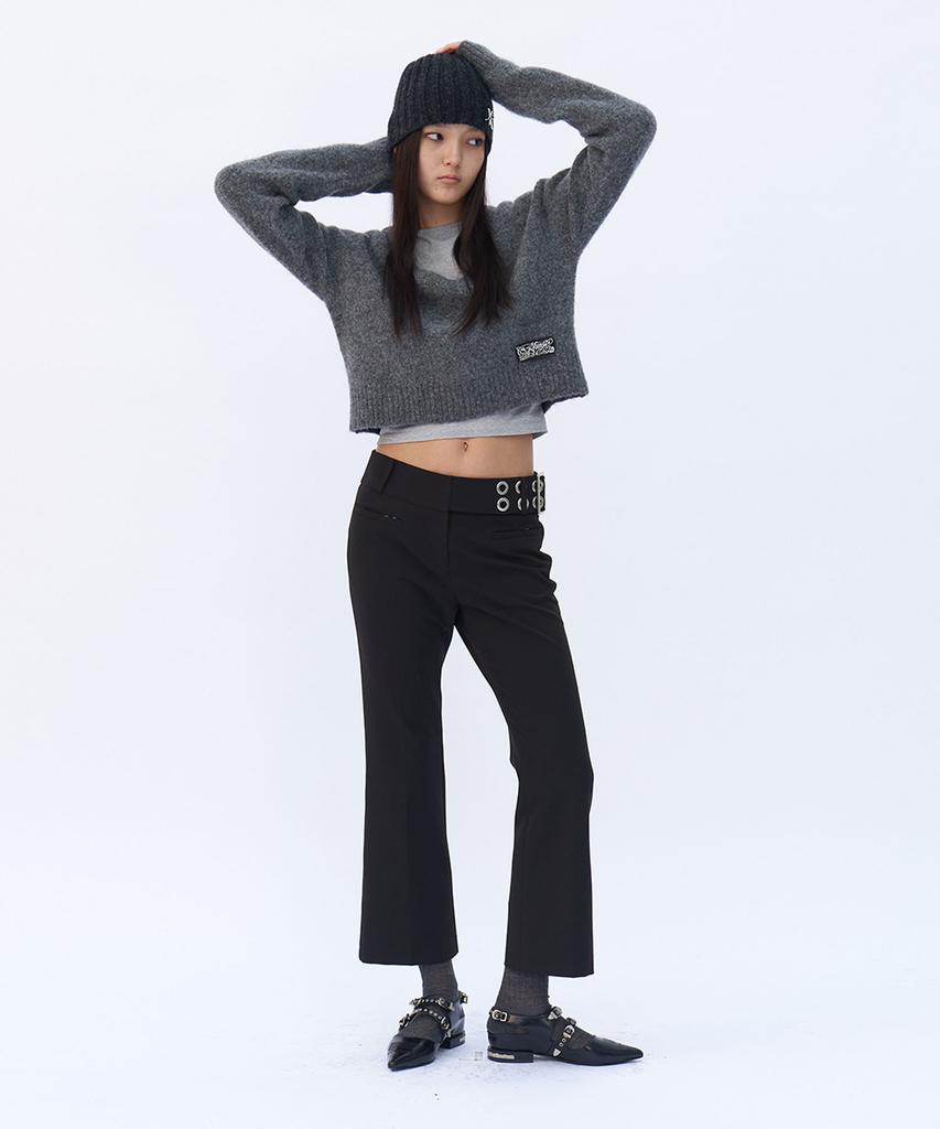 Yunse Hatch Crop Knit (Charcoal)