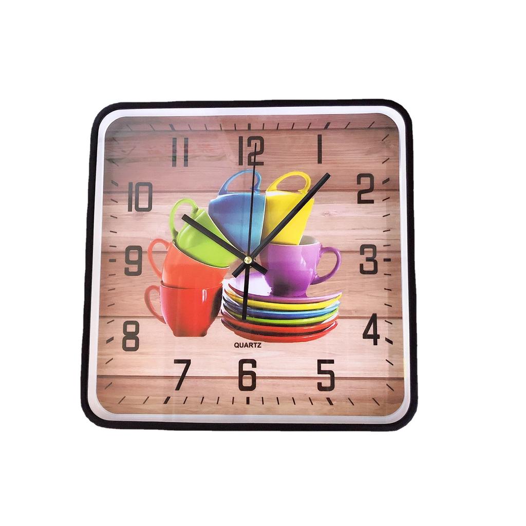 12-inch Square Simple Creative Retro Home Quartz Wall Clock, Living Room and Bedroom Wall Table 30cm