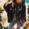 Women's Christmas Print Knitted Sweater Cardigan