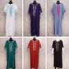 Embroidery Kaftan Beach Tunic Cotton Beach Cover Up Saida De Praia Swimsuit Women Bikini Cover Up