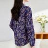 Fashion Printed Double Crepe Silk Shirt Women's Long Sleeve Lace Collar Shirt Spring New Age Reducing Mulberry Silk Top