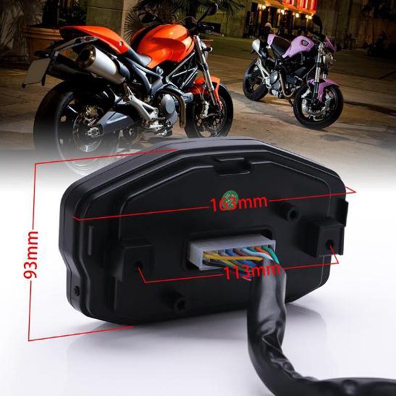 Universal Motorcycle LCD Digital Tachometer LED Speedometer Odometer Gauge