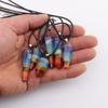 Seven-Color Natural Crystal Stone Pendant Necklace N772