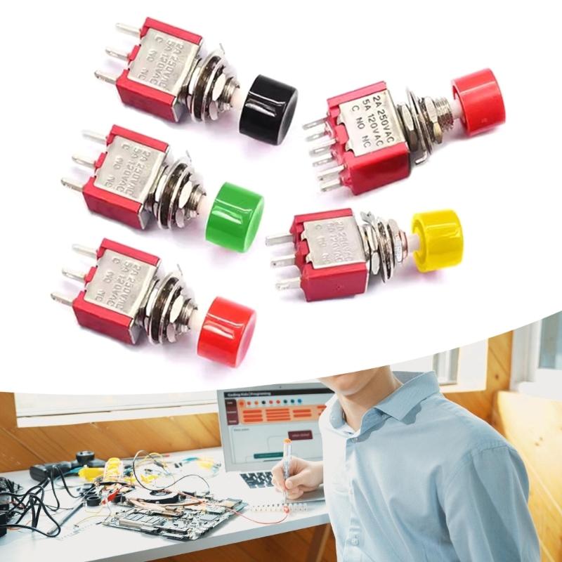 Mini Momentary Push Button Switches PS102 3Pin 6Pin Atomatic Reset 2A250VAC 5A120VAC For Electronics Appliances