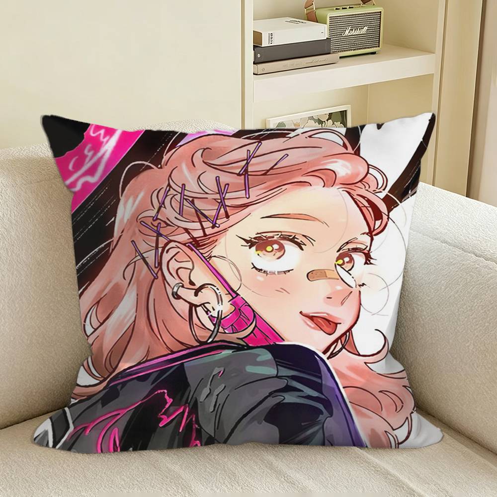 MMitsuki Green Yuri AAya OOosawaS Square Sofa Pillow Cover Solid Color Living Room Home Decor Cushion Case