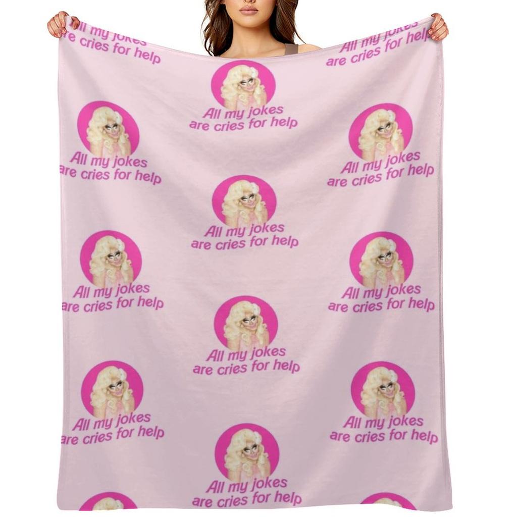 Trixie Jokes - Rupaul's Drag Race Throw Blanket Comforter Warm for Winter Decorative Sofas Halloween Blankets