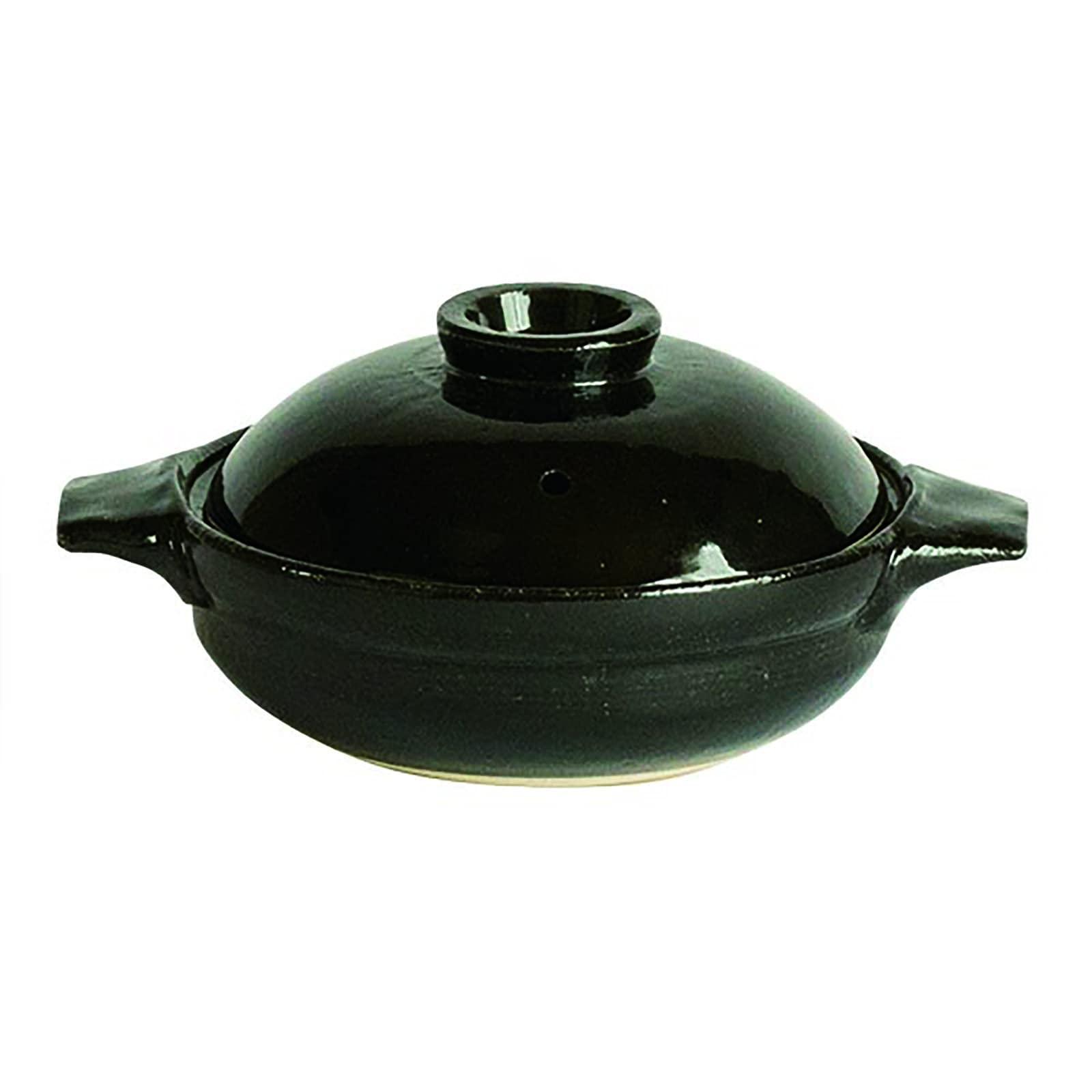 

Saji Pottery Banko Ware Clay Pot, Single Serving, Size 6 (700ml), Black Glaze, Made in Japan, 21-91