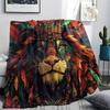 Lion Print Flannel Blanket, High Quality Comfortable for All Seasons, Home Decor, Warmth and Comfort, Perfect for Christmas Gifts