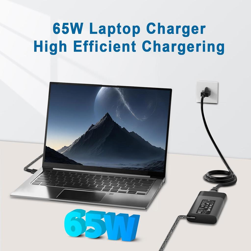 65W 45W USB C Laptop Charger for HP Spectre X360, Chromebook X360, Envy, Elitebook X360, Pavilion, Elite x2,Type C Charger