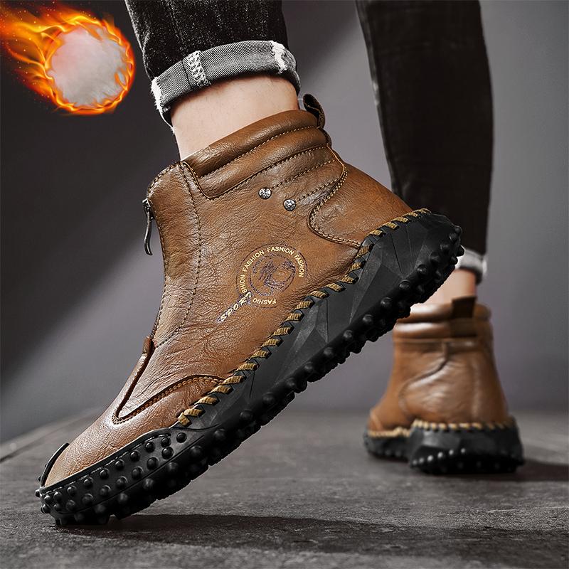 Autumn/ Winter Genuine Leather Men Shoes Waterproof Outdoor Men Boots Comfortable Men Walking Hiking Boots