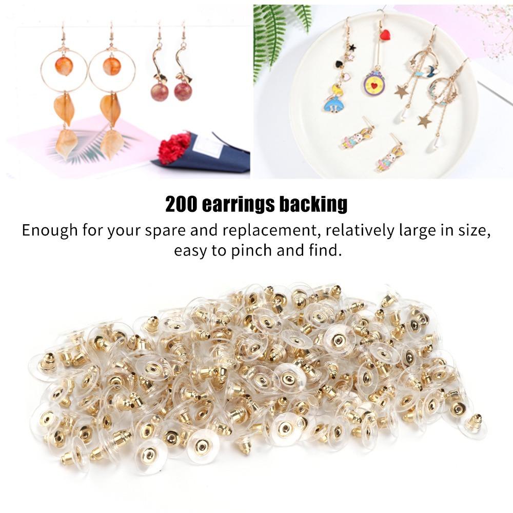 200pcs Silicone Earring Backs Transparent Earring Backs Rubber Earring Stoppers Droopy Ears