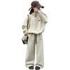 New 2025 Fashion: Girls' Thickened Fleece Lined Sweatshirt Two-Piece Set for Autumn and Winter