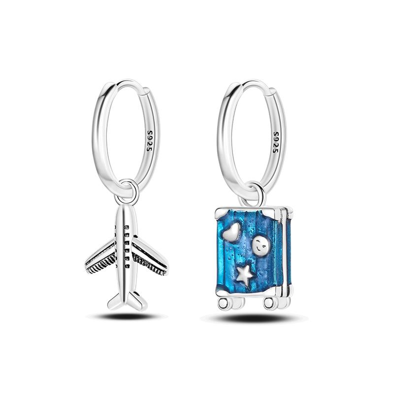 925 Silver Earrings Blue Zircon Stars Butterfly Love Heart Jewelry Women Earrings Luxury Accessories Graduation Gift