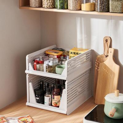 Plastic Drawer Organizer Stackable Multi-Function Clothes Sorting Rack Large Capacity Foldable Storage Baskets Office