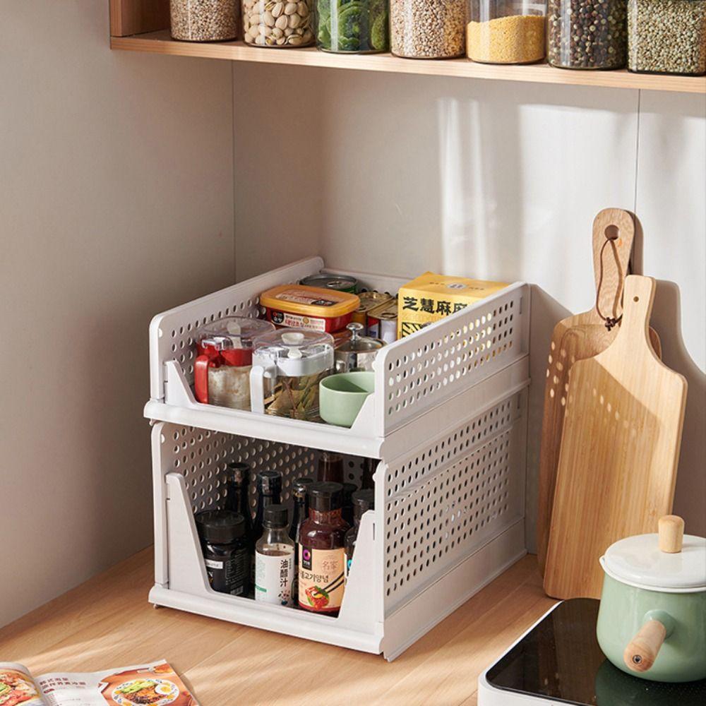 Plastic Drawer Organizer Stackable Multi-Function Clothes Sorting Rack Large Capacity Foldable Storage Baskets Office