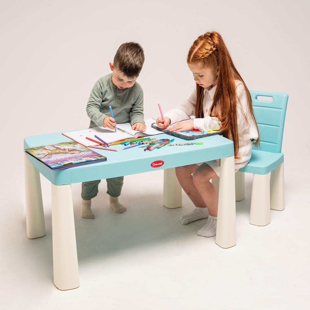 Children's Table - Turquoise And Beige