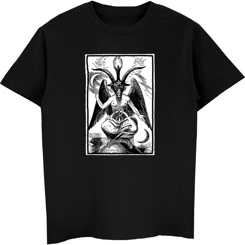 

Sigil Of Baphomet Tshirt Unisex Shirt Summer Short Sleeve Cotton Shirts Cool Tees Tops Harajuku Streetwear Unisex Clothing 3XL