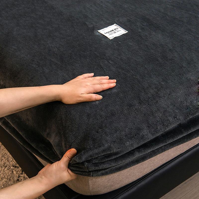 Lenzuolo con angoli in flanella calda con fascia elastica per letto singolo/matrimoniale Coprimaterasso aderente super morbido e caldo Coprimaterasso delicato sulla pelle